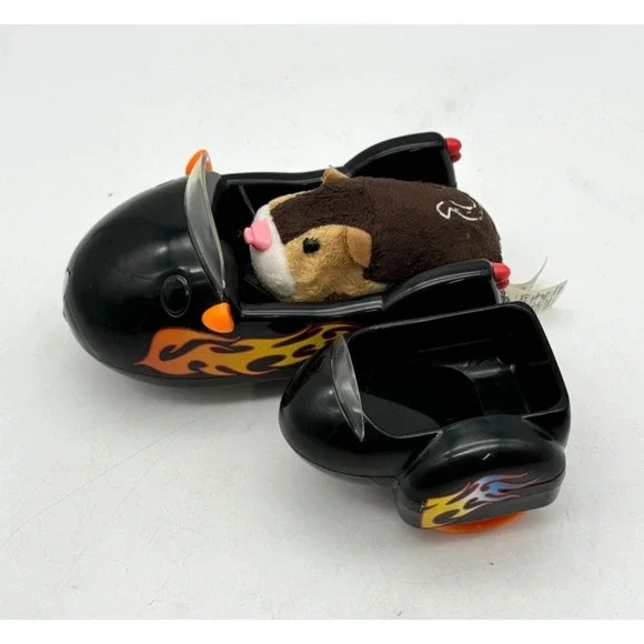 Zhu Zhu Pets Tex Hamster w/ Black Flames Hamcycle & Sidecar Set Interactive Toy - Picture 3 of 15